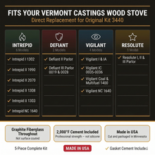 Load image into Gallery viewer, 3440 Vermont Castings Vigilant, Resolute, Intrepid, Intrepid II and Defiant Parlor Gasket Kit