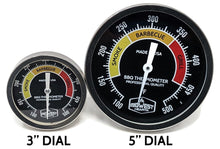 Load image into Gallery viewer, BBQ Smoker Thermometer - 5" Black Dial