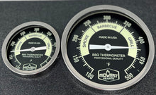 Load image into Gallery viewer, BBQ Smoker Thermometer - 5" Black and Glow Dial