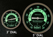 Load image into Gallery viewer, BBQ Smoker Thermometer - 5" Black and Glow Dial