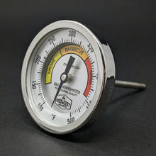 Load image into Gallery viewer, Deluxe BBQ Smoker Thermometer with Calibration - 3" Silver Dial