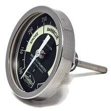 Load image into Gallery viewer, BBQ Smoker Thermometer - 3" Black and Glow Dial