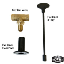 Load image into Gallery viewer, 8&quot; Gas Key Valve Kit 1/2&quot; NPT - Black
