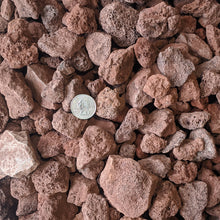 Load image into Gallery viewer, Red Lava Rock for Fire Pits - (1/2&quot; to 2&quot; Average Size) 10-lb Bag
