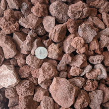Load image into Gallery viewer, Red Lava Rock for Fire Pits - (1/2" to 2" Average Size) 10-lb Bag