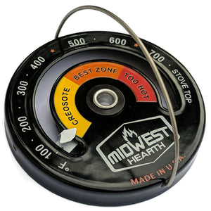 Wood Stove Thermometer - Magnetic Stove Top Meter