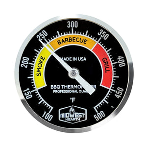 Midwest Hearth Grill Thermometer for Weber Kettle and More (2" Dial, 2.13" Stem)