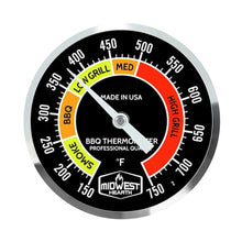 Load image into Gallery viewer, Midwest Hearth MH225-750-BLK Replacement BBQ Grill Thermometer Gauge 150/750 Made in USA
