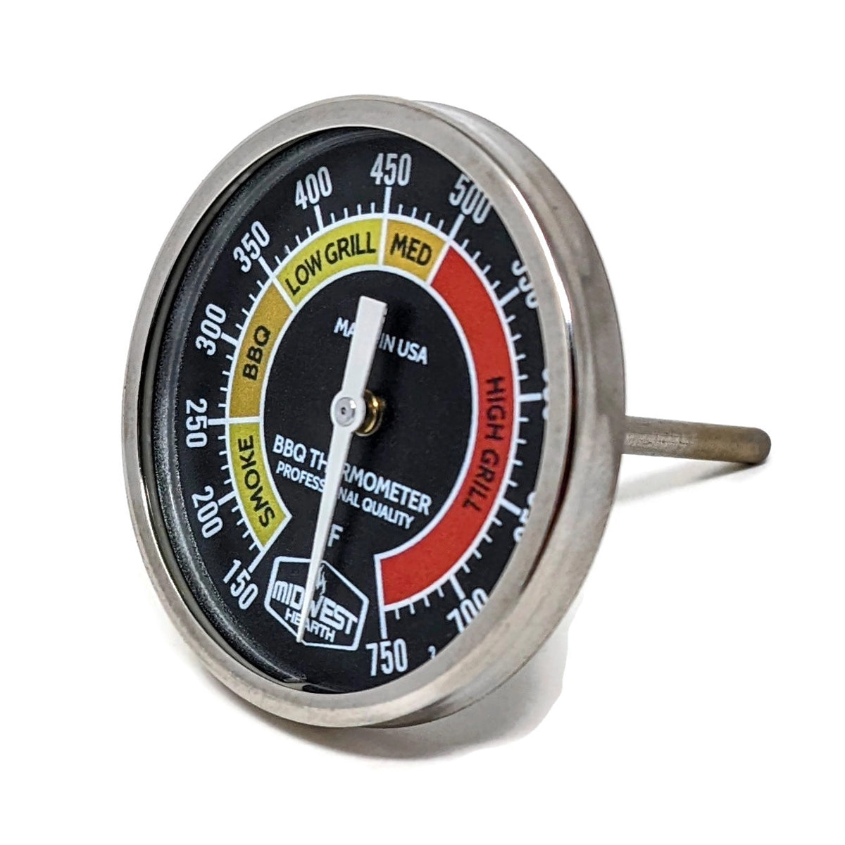 Heavy Duty BBQ Parts Round Grill Thermometer at