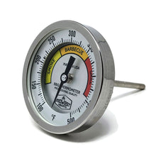 Load image into Gallery viewer, Deluxe BBQ Smoker Thermometer with Calibration - 3" Silver Dial