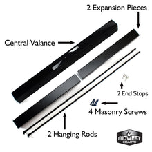 Load image into Gallery viewer, Adjustable Rod and Valance Kit for Fireplace Mesh Screens