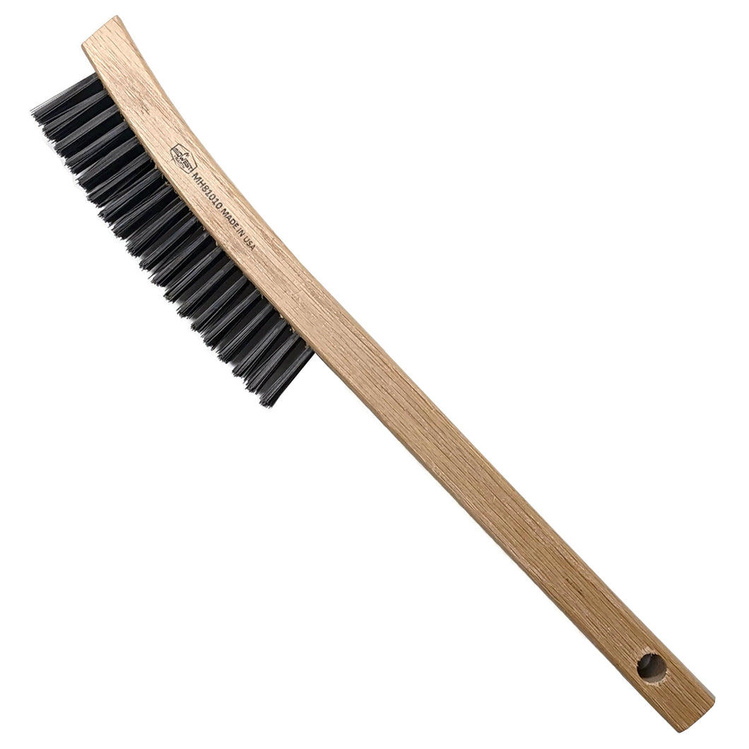 14-Inch Tempered Steel Wire Cleaning Brush with Wood Handle