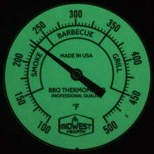 Load image into Gallery viewer, BBQ Smoker Thermometer - 3" Glow Dial