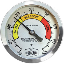 Load image into Gallery viewer, Midwest Hearth BBQ Smoker Thermometer - 3" Silver Dial