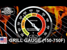 Load and play video in Gallery viewer, Grill Thermometer 150/750°F (2&quot; Dial, 2.13&quot; Stem)
