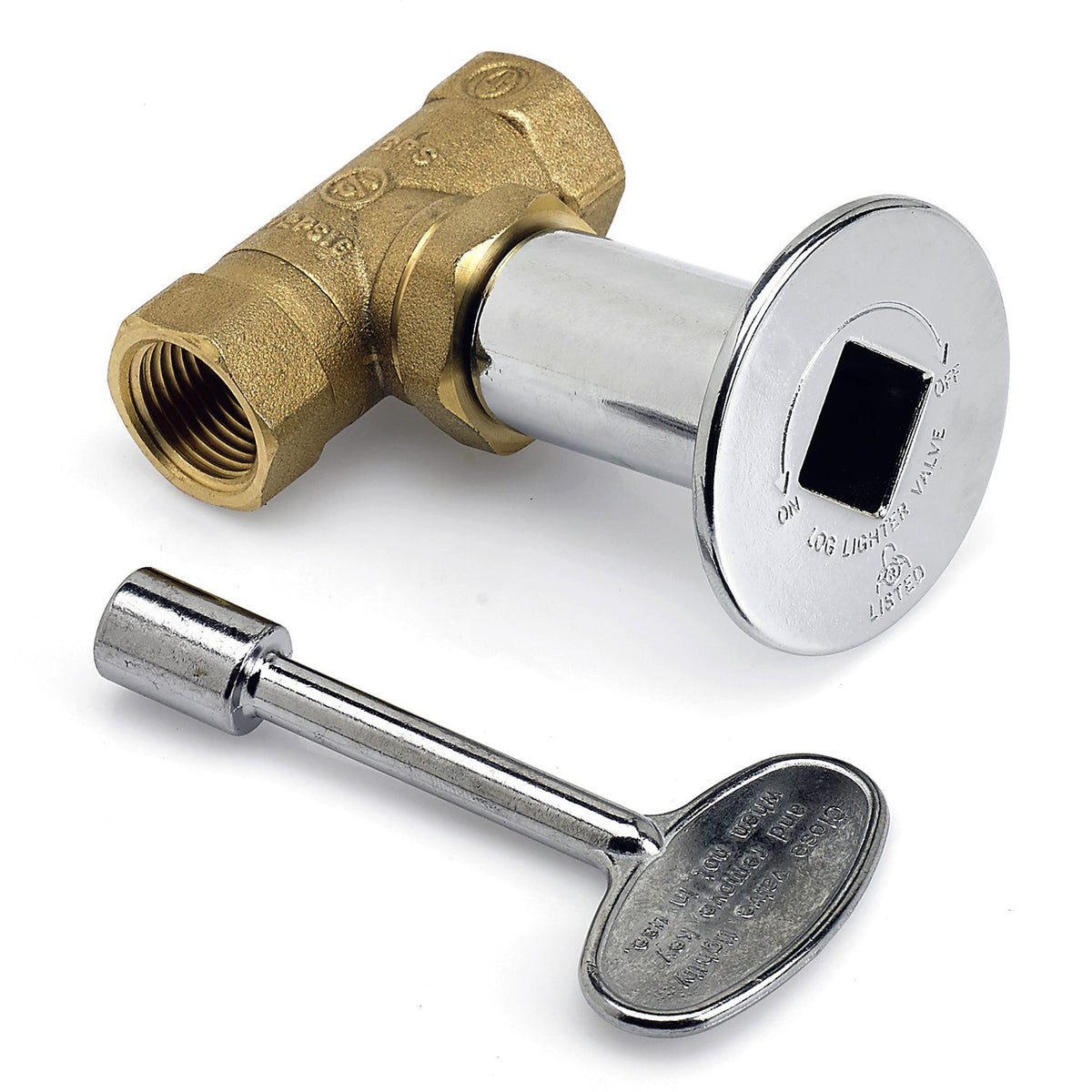 Gas Key Valve Kit 1/2" NPT Chrome Midwest Hearth