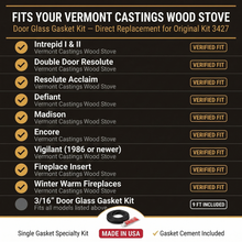 Load image into Gallery viewer, 3427 Vermont Castings Door Glass Gasket Kit
