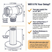 Load image into Gallery viewer, Gas Key Valve Kit 3/4" NPT - Chrome
