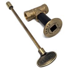 Load image into Gallery viewer, 8" Gas Key Valve Kit 1/2" NPT - Antique Brass
