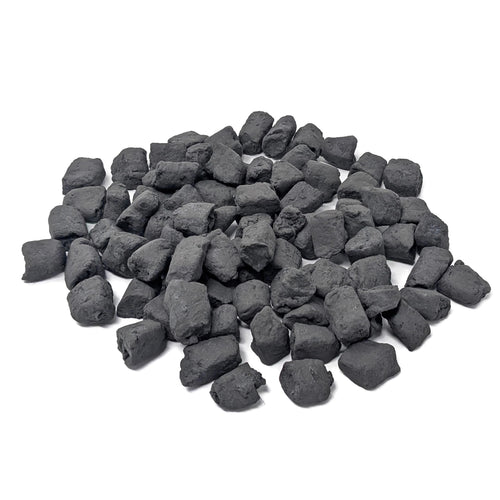 Midwest Hearth Ceramic Embers for Fireplace (1-lb. Bag) - Black