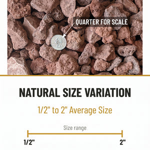 Red Lava Rock for Fire Pits - (1/2