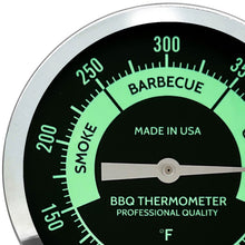 Load image into Gallery viewer, Midwest Hearth BBQ Smoker Thermometer - 5&quot; Black and Glow Dial
