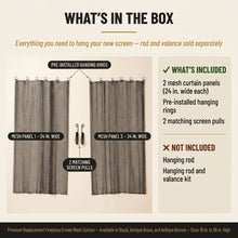 Load image into Gallery viewer, Fireplace Mesh Screen Curtain - Black
