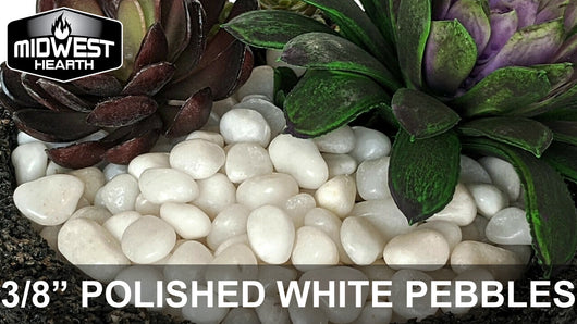 Midwest Hearth decorative polished white pebbles for succulents, decor, and more.