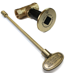 8" Gas Key Valve Kit 1/2" NPT - Antique Brass