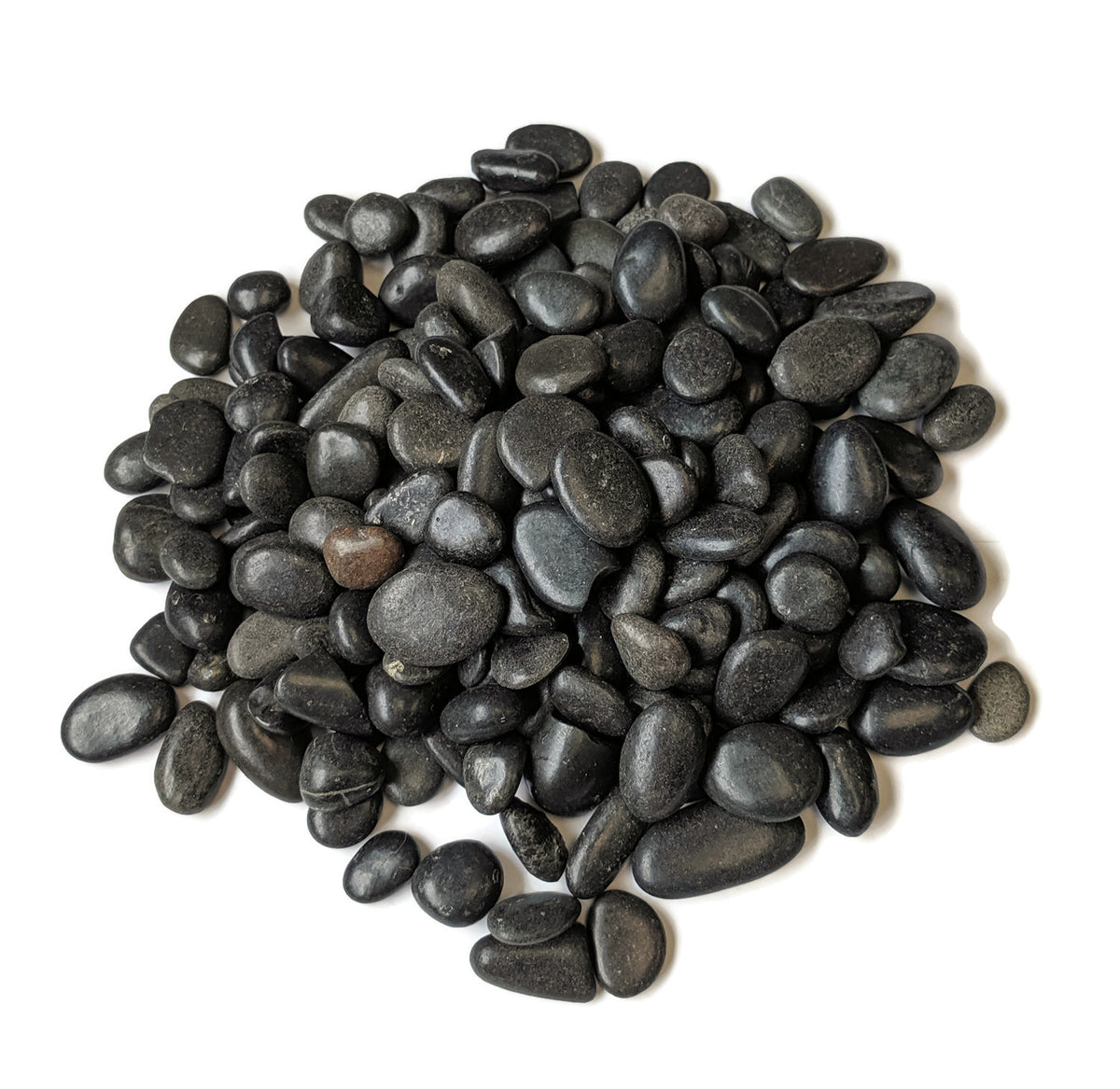 Midwest Hearth Polished Black Pebbles - 3/8" Decorative Gravel For Crafts & Plants (2-lb Bag)