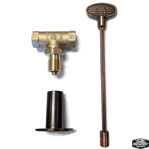 8" Gas Key Valve Kit 1/2" NPT - Antique Copper