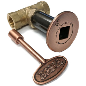 Gas Key Valve Kit 1/2" NPT - Antique Copper