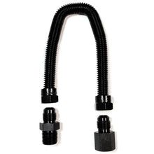 Load image into Gallery viewer, Whistle Free Flex Line 3/8&quot;ID, 1/2&quot;OD, 1/2&quot;NPT Fittings (Black 12&quot; Long)

