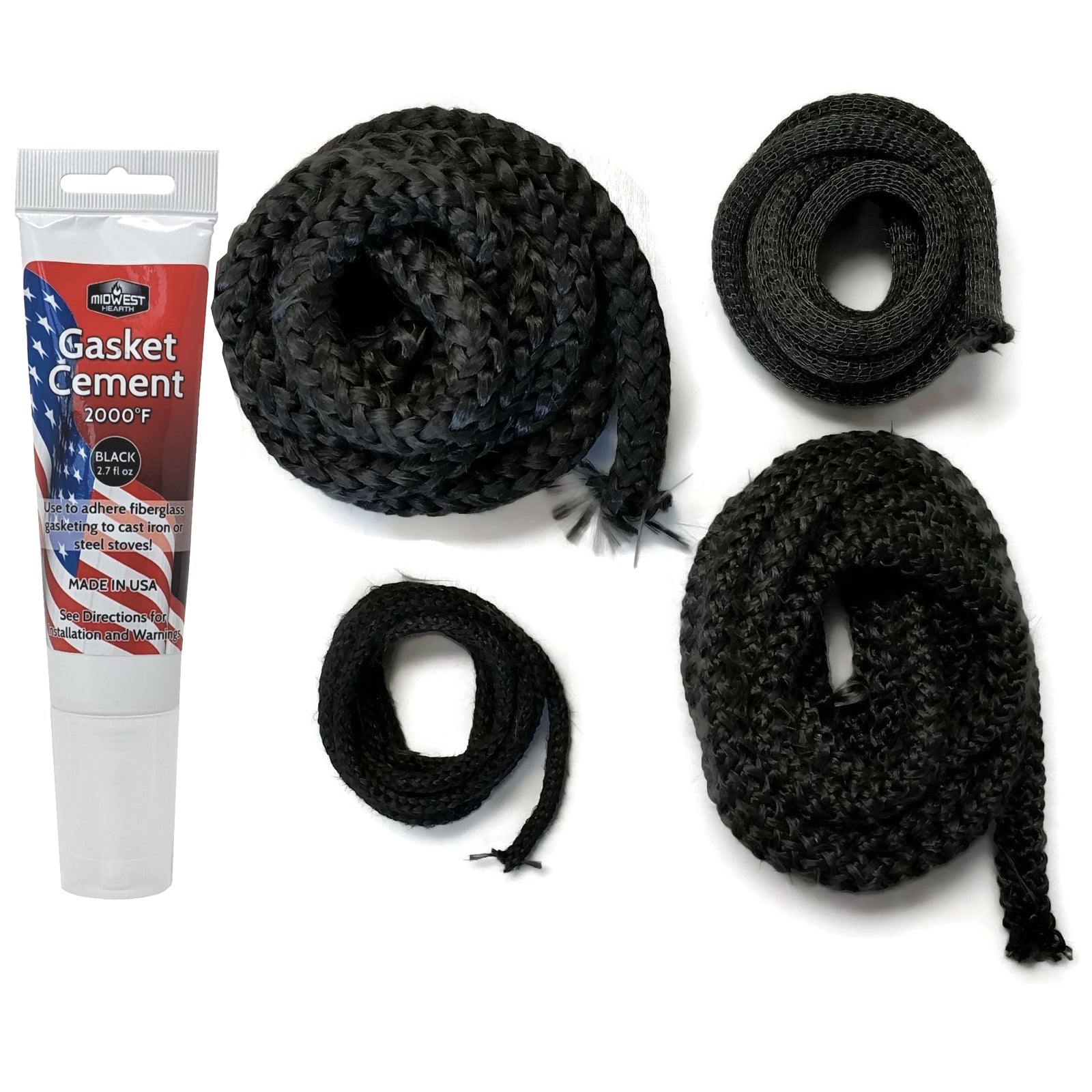 Valcourt Black Gasket And Silicone Kit 3/16 X 5' – US Fireplace Store