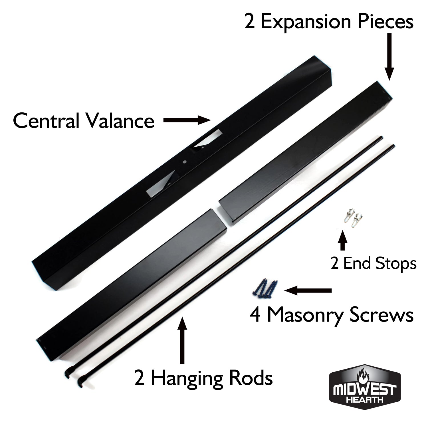  Midwest Hearth Adjustable Rod and Valance Kit for