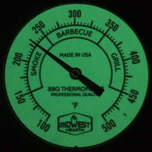 Load image into Gallery viewer, BBQ Smoker Thermometer - 3&quot; Glow Dial
