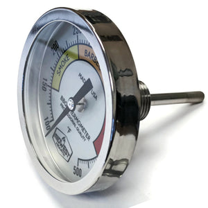 BBQ Smoker Thermometer - 3" Silver Dial