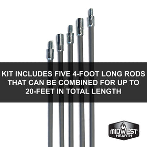 Midwest Hearth Pellet Stove Chimney Rod Kit (20-Foot)