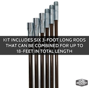 Fiberglass Chimney Rod Kit (18-Foot)