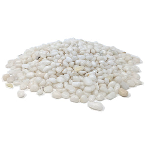 Decorative Polished White Pebbles 3/8" Gravel Size (10-lb Bag)